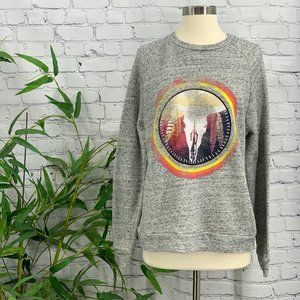 Mighty Fine Gray Long Sleeve Sweater w/ Skull